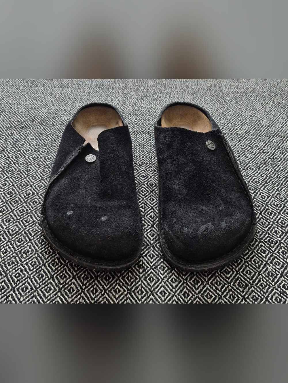 Birkenstock Zermatt Black Suede Mules / Slippers Size 9 (40) - Picture 2 of 11